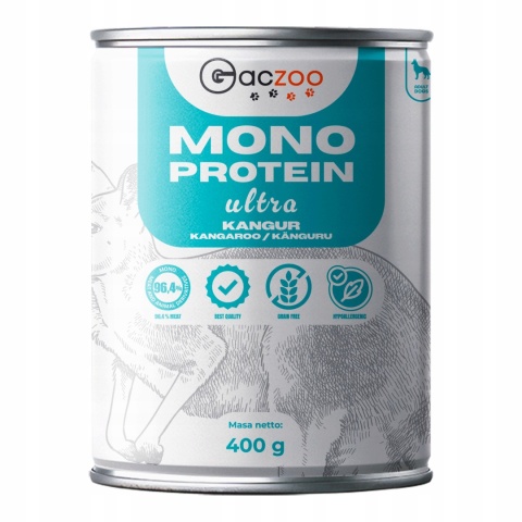 Monobiałkowa karma mokra dla psa Kangur 24 x 400g Gaczoo Mono Protein Ultra