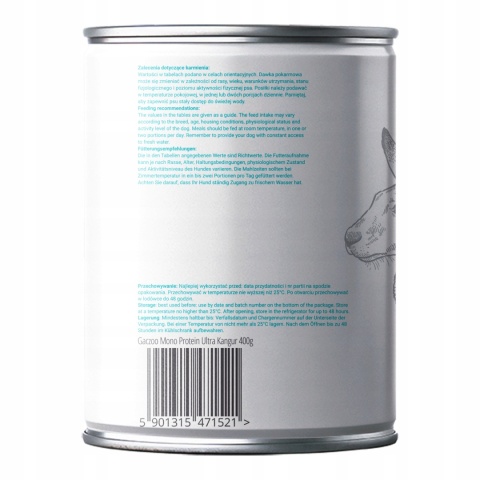 Monobiałkowa karma mokra dla psa Kangur 24 x 400g Gaczoo Mono Protein Ultra