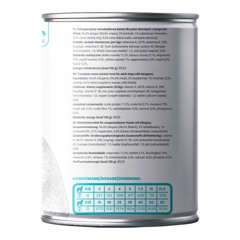 Monobiałkowa karma mokra dla psa Kangur 6 x 400g Gaczoo Mono Protein Ultra