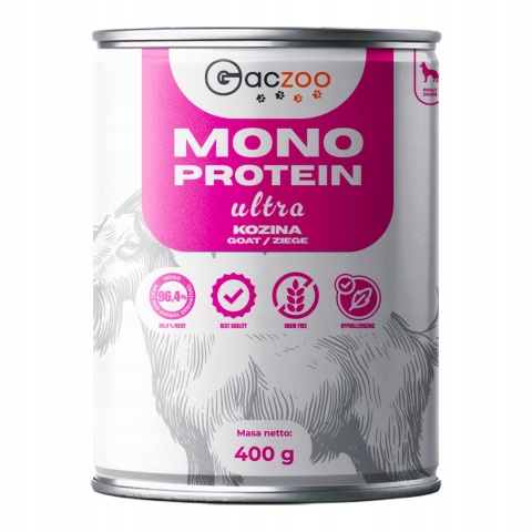 Gaczoo Mono Protein Ultra monobiałkowa karma mokra dla psa Kozina 6 x 400g