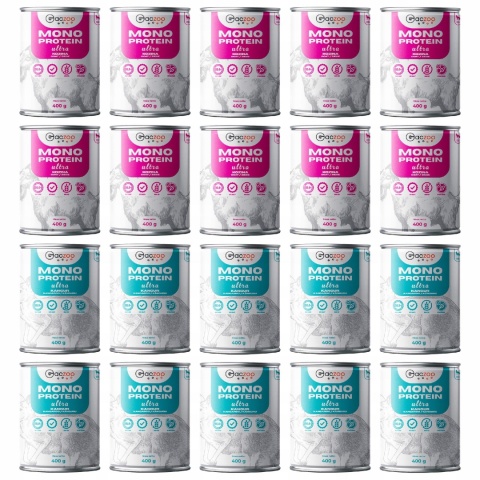 Monobiałkowa karma mokra dla psa mix smaków 20 x 400g Gaczoo Mono Protein Ultra