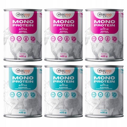 Monobiałkowa karma mokra dla psa mix smaków 6 x 400g Gaczoo Mono Protein Ultra