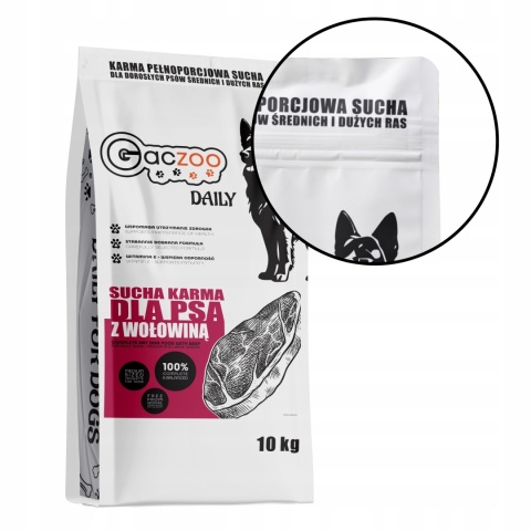 Sucha karma dla psa Gaczoo Daily Wołowina 10 kg Adult Dog z Witaminami