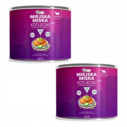 Karma mokra dla kociąt Miejska Miska Gaczoo Kotleciki Jagnięcina 2 x 185g