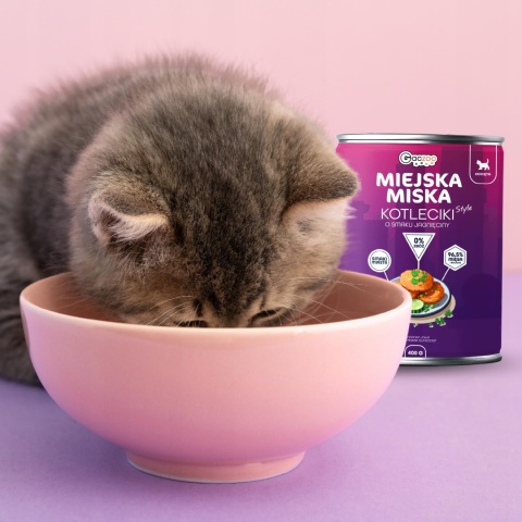 Karma mokra dla kociąt Miejska Miska Gaczoo Kotleciki Jagnięcina 48 x 400g