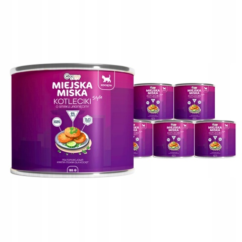 Karma mokra dla kociąt Miejska Miska Gaczoo Kotleciki Jagnięcina 6 x 185g
