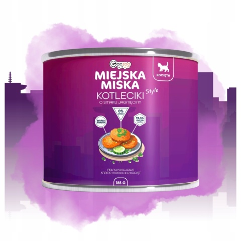 Karma mokra dla kociąt Miejska Miska Gaczoo Kotleciki Jagnięcina 6 x 185g