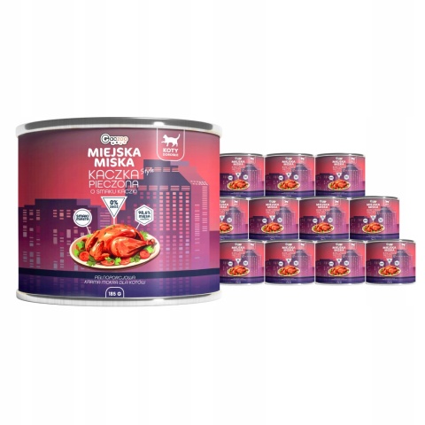 Karma mokra dla kota Miejska Miska Gaczoo Kaczka Pieczona 12x 185g bez zbóż