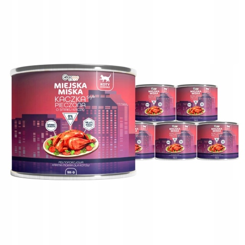 Karma mokra dla kota Miejska Miska Gaczoo Kaczka Pieczona 6 x 185g bez zbóż