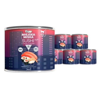 Karma mokra dla kota Miejska Miska Gaczoo Sushi Ryba 6 x 185g bezzbożowa