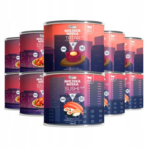 Karma mokra dla kota Miejska Miska Gaczoo mix smaków 10 x 185g bezzbożowa