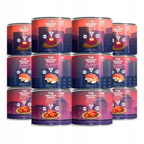 Karma mokra dla kota Miejska Miska Gaczoo mix smaków 12 x 185g bezzbożowa