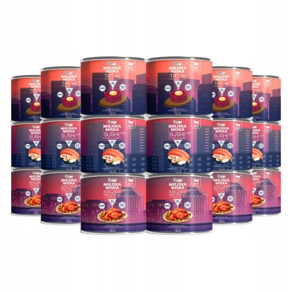 Karma mokra dla kota Miejska Miska Gaczoo mix smaków 18 x 185g bezzbożowa