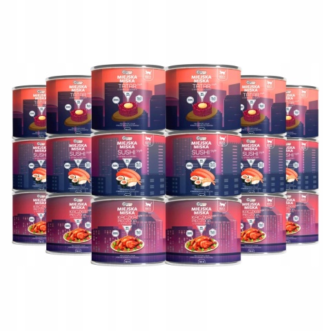 Karma mokra dla kota Miejska Miska Gaczoo mix smaków 18 x 185g bezzbożowa