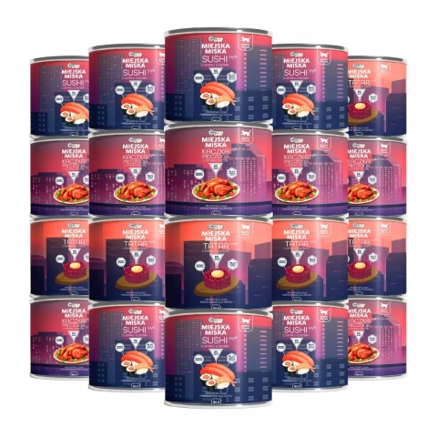Karma mokra dla kota Miejska Miska Gaczoo mix smaków 20 x 185g bezzbożowa