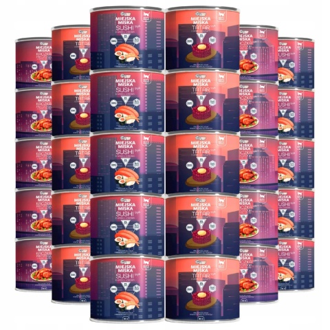 Karma mokra dla kota Miejska Miska Gaczoo mix smaków 30 x 185g bezzbożowa