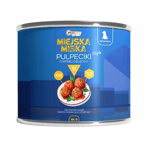 Karma mokra dla szczeniąt Miejska Miska Gaczoo Pulpeciki Cielęcina 12x 185g
