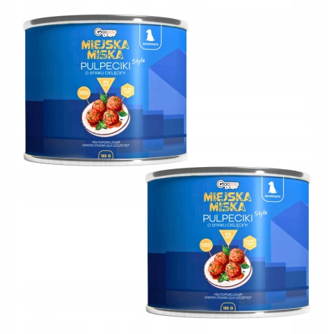 Karma mokra dla szczeniąt Miejska Miska Gaczoo Pulpeciki Cielęcina 2 x 185g