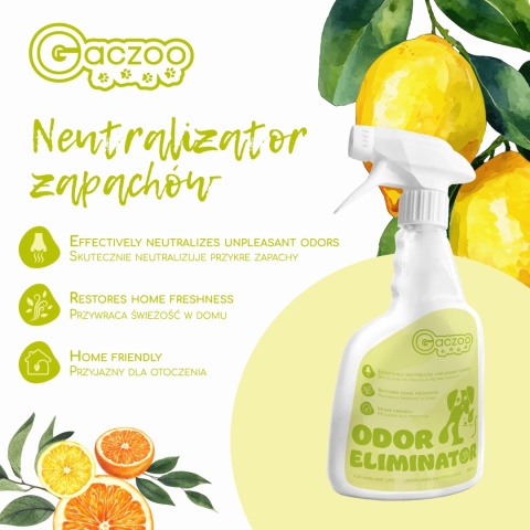 Neutralizator moczu kota odświeżacz powietrza Cytrusy Gaczoo 2 x 500ml