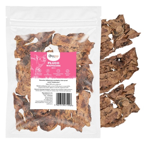 Przysmak dla psa Płuco Wieprzowe 500g GACZOO 100% naturalny smakołyk