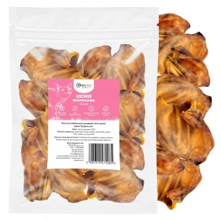 Przysmak dla psa Ucho Wieprzowe Duże 20 szt GACZOO 100% naturalny smakołyk