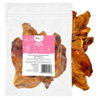 Przysmak dla psa Ucho Wieprzowe Duże 5 szt GACZOO 100% naturalny smakołyk