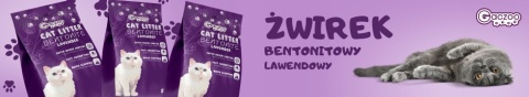 Żwirek dla kota Bentonitowy Lawendowy 25 L Gaczoo Compact
