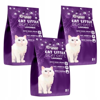 Żwirek dla kota Bentonitowy Lawendowy 3 x 5 L Gaczoo Compact