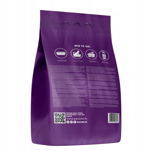 Żwirek dla kota Bentonitowy Lawendowy 5 L Gaczoo Compact