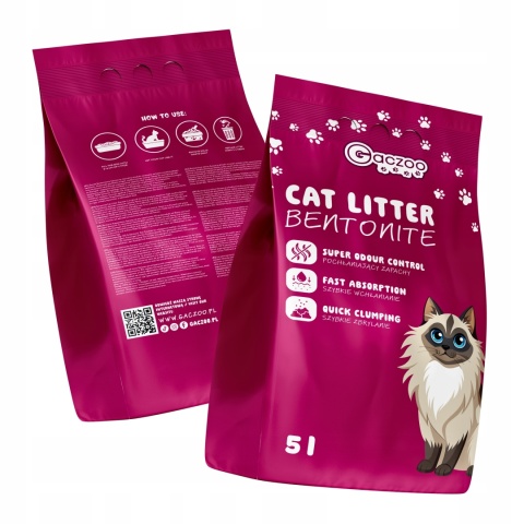 Żwirek dla kota Bentonitowy mix 2 x 5 L Gaczoo Compact