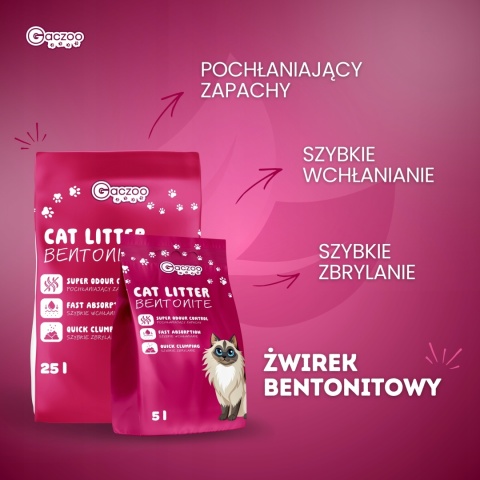 Żwirek dla kota Bentonitowy mix 4 x 5 L Gaczoo Compact
