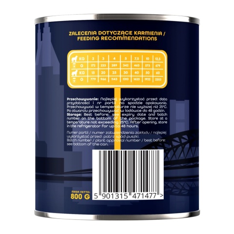 Gaczoo Miejska Miska bezzbożowa karma mokra dla psa Ramen Kaczka 800g