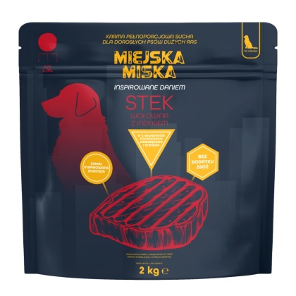 Karma sucha dla psa dużych ras Miejska Miska Gaczoo Stek Wołowina 2 kg L/XL