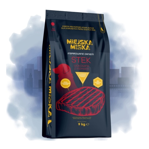 Karma sucha dla psa dużych ras Miejska Miska Gaczoo Stek Wołowina 9 kg L/XL