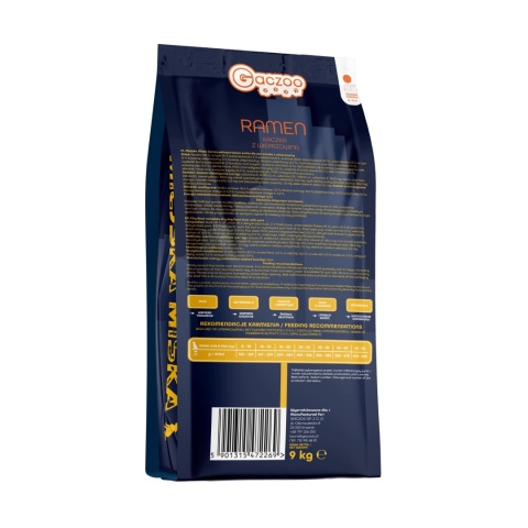 Karma sucha dla psa średnich ras Miejska Miska Gaczoo Ramen Kaczka 9 kg M/L
