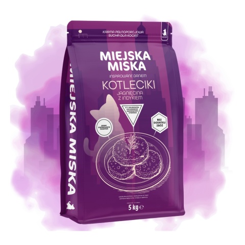 Karma sucha dla kociąt Miejska Miska Gaczoo Kotleciki Jagnięcina 5 kg XS/S