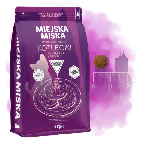 Karma sucha dla kociąt Miejska Miska Gaczoo Kotleciki Jagnięcina 5 kg XS/S