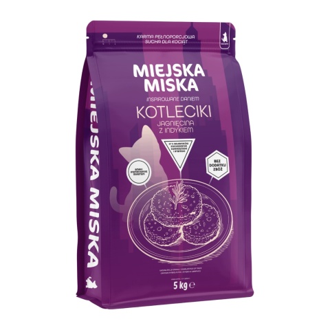 Karma sucha dla kociąt Miejska Miska Gaczoo Kotleciki Jagnięcina 5 kg XS/S