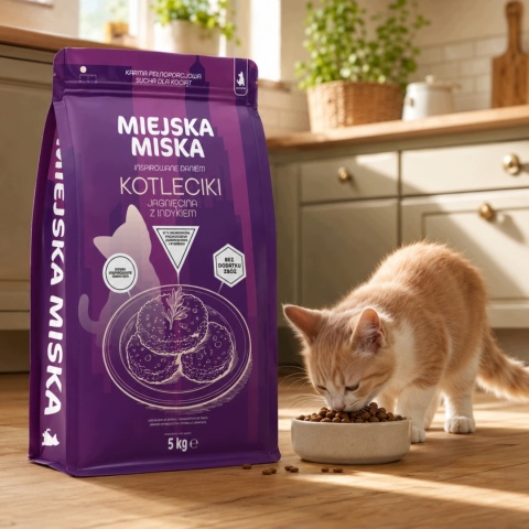 Karma sucha dla kociąt Miejska Miska Gaczoo Kotleciki Jagnięcina 5 kg XS/S