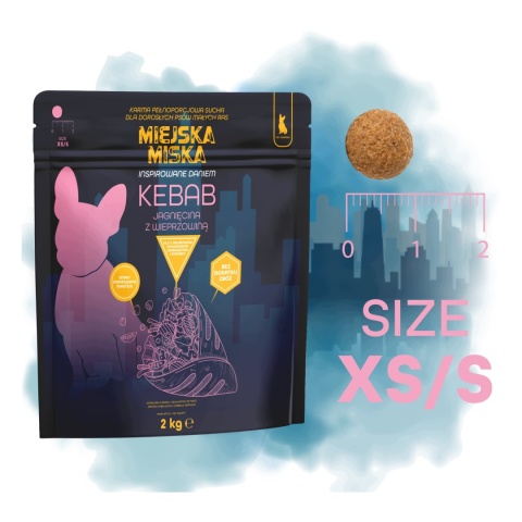 Karma sucha dla psa małych ras Miejska Miska Gaczoo Kebab Jagnięcina 2 kg XS/S