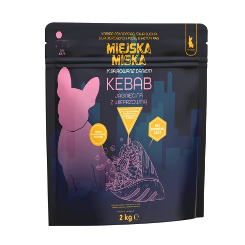 Karma sucha dla psa małych ras Miejska Miska Gaczoo Kebab Jagnięcina 2 kg XS/S