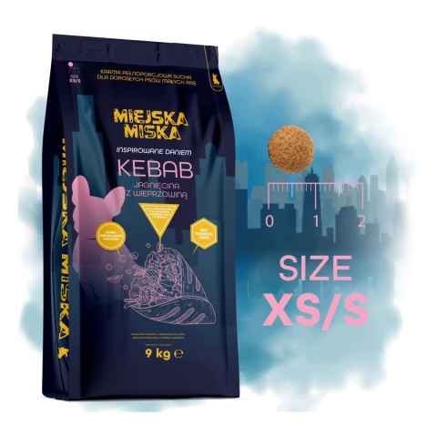 Karma sucha dla psa małych ras Miejska Miska Gaczoo Kebab Jagnięcina 9 kg XS/S