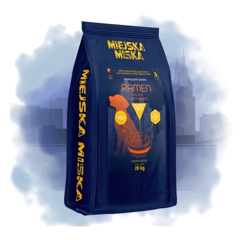 Karma sucha dla psa średnich ras Miejska Miska Gaczoo Ramen Kaczka 20 kg M/L