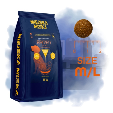 Karma sucha dla psa średnich ras Miejska Miska Gaczoo Ramen Kaczka 20 kg M/L