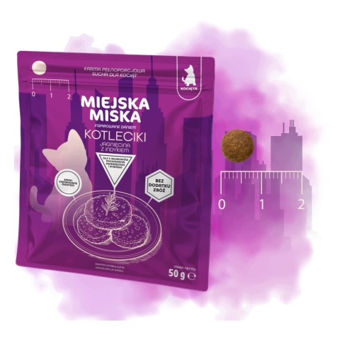 Sucha karma dla kociąt próbka Miejska Miska Jagnięcina Kotleciki 50g Gaczoo