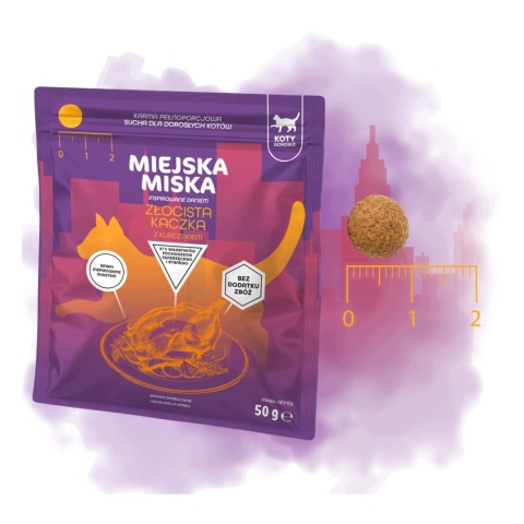 Sucha karma dla kota próbka Miejska Miska Kaczka Złocista 50g Gaczoo