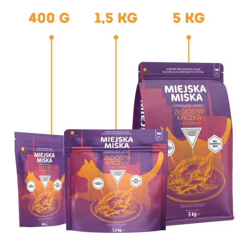 Sucha karma dla kota próbka Miejska Miska Kaczka Złocista 50g Gaczoo
