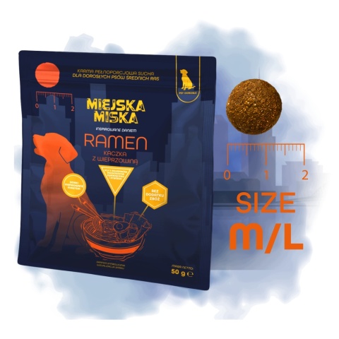 Sucha karma dla psa próbka Miejska Miska Kaczka Ramen 50g Gaczoo