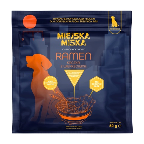 Sucha karma dla psa próbka Miejska Miska Kaczka Ramen 50g Gaczoo