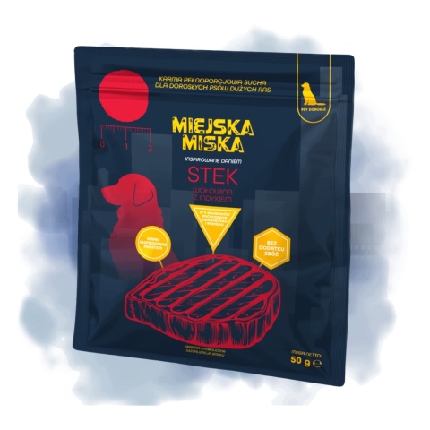 Sucha karma dla psa próbka Miejska Miska Wołowina Stek 50g Gaczoo